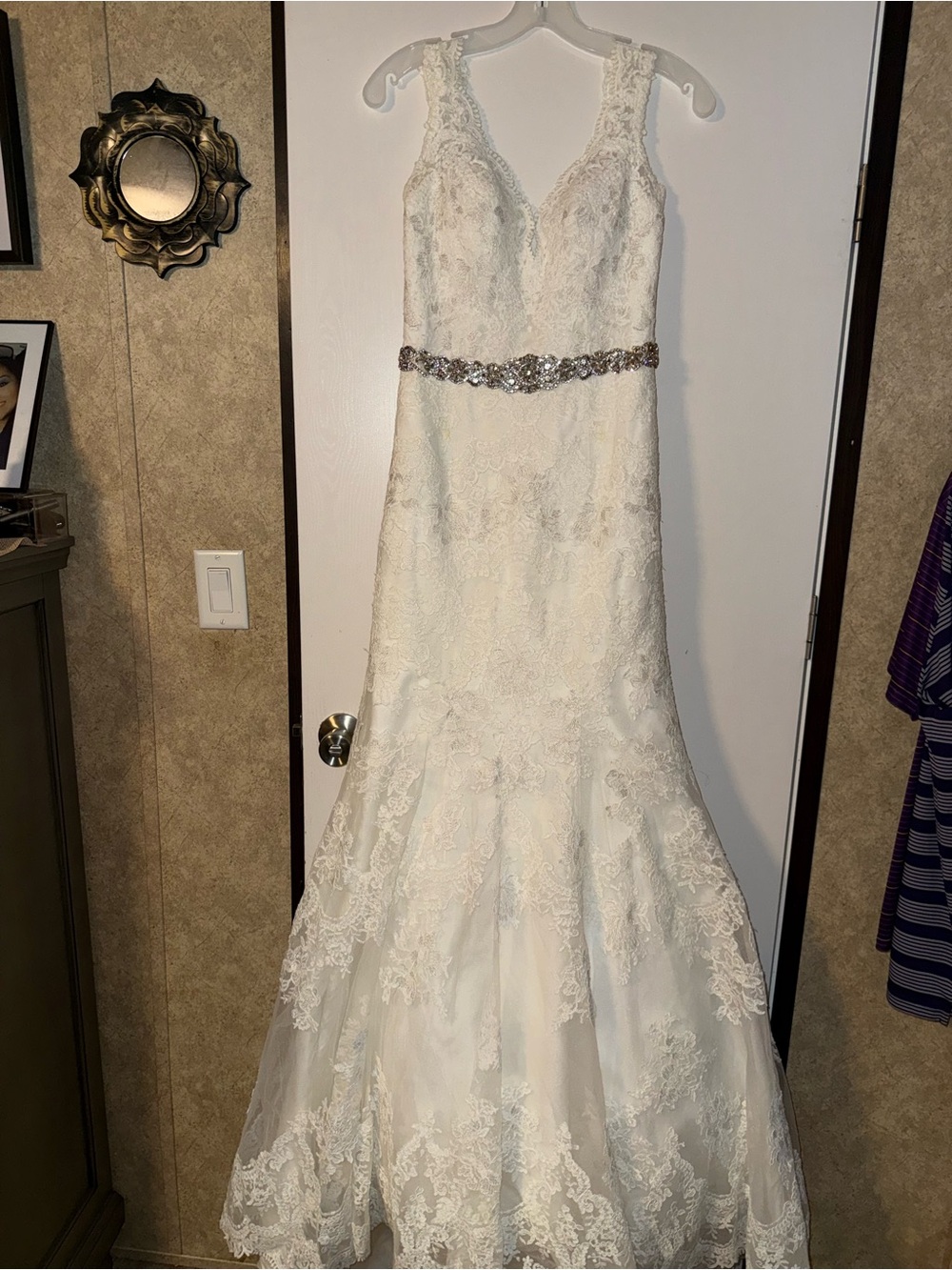 Bridal gown interior with label